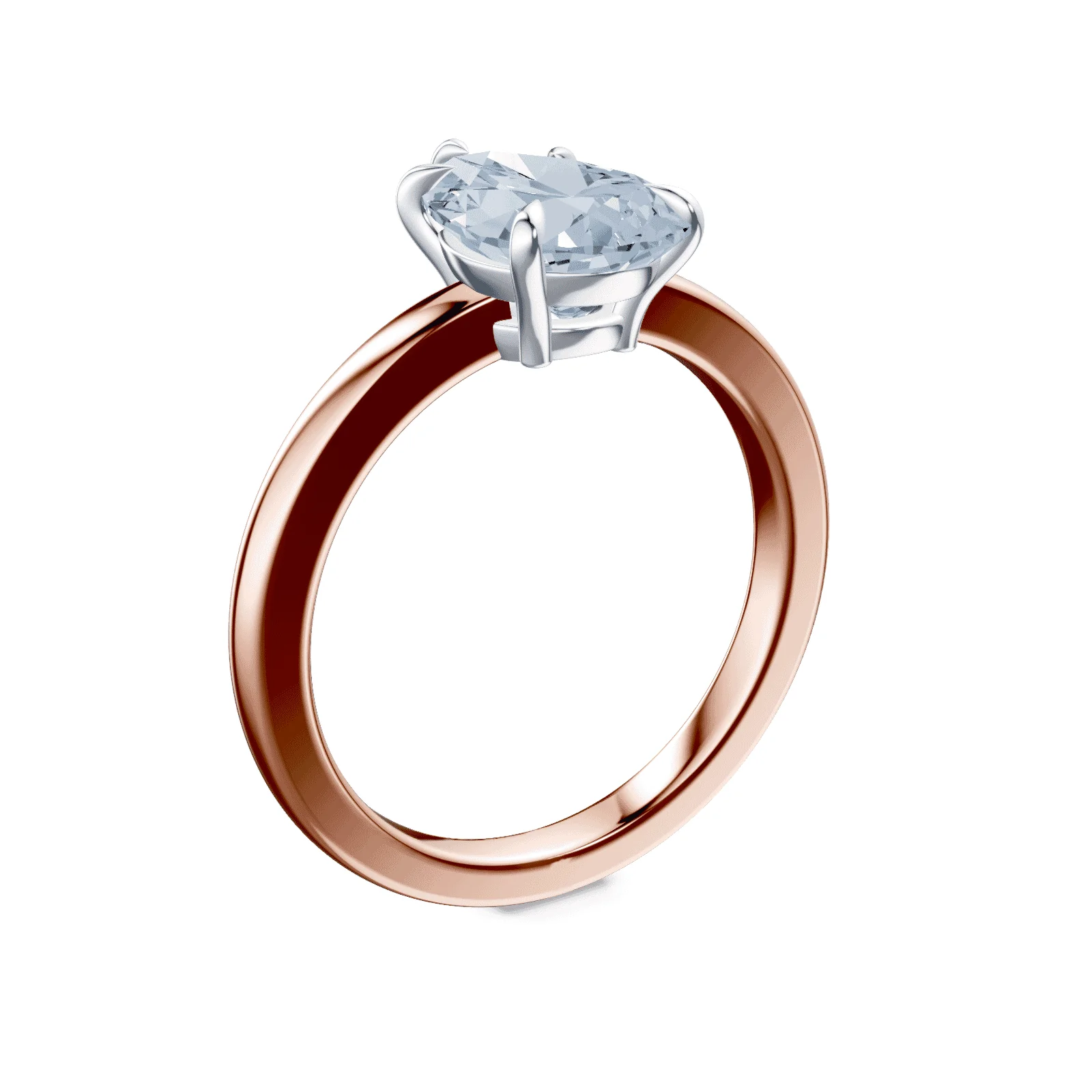 Pear Cut Low Profile Blue Diamond Ring - Image 2