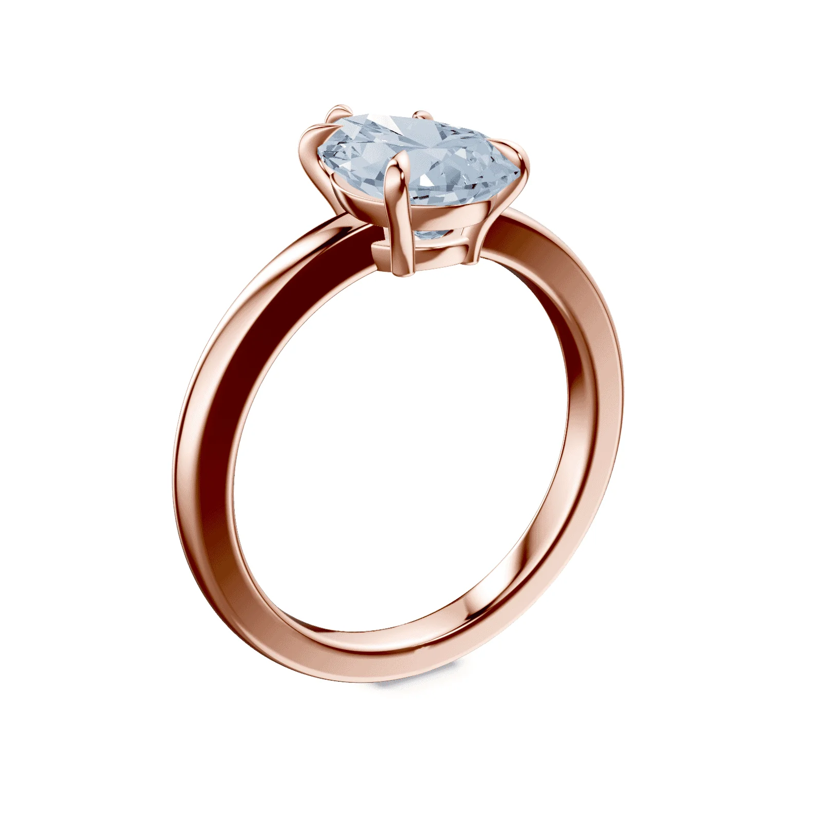 Pear Cut Low Profile Blue Diamond Ring - Image 2