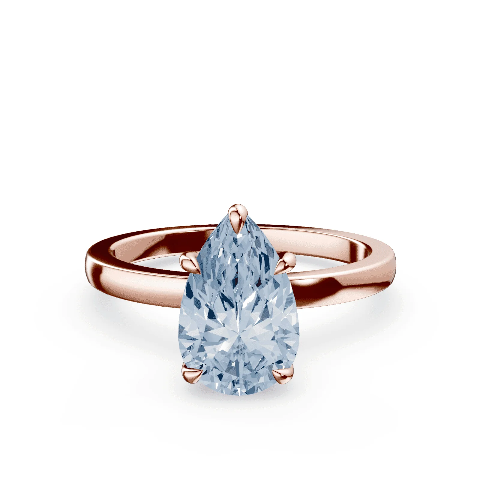 Pear Cut Blue Diamond Ring