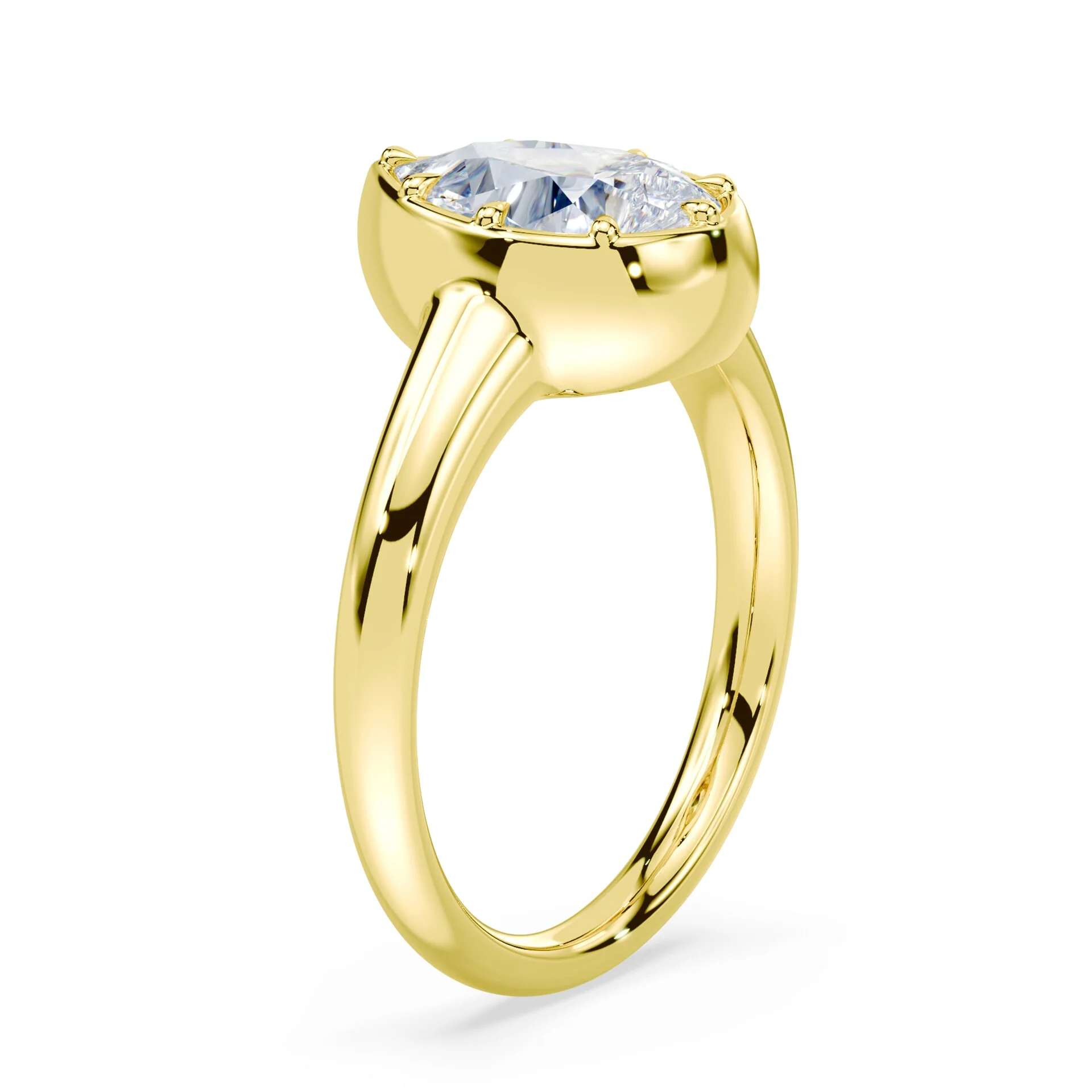 Pear Cut Button Back Ring - Image 2