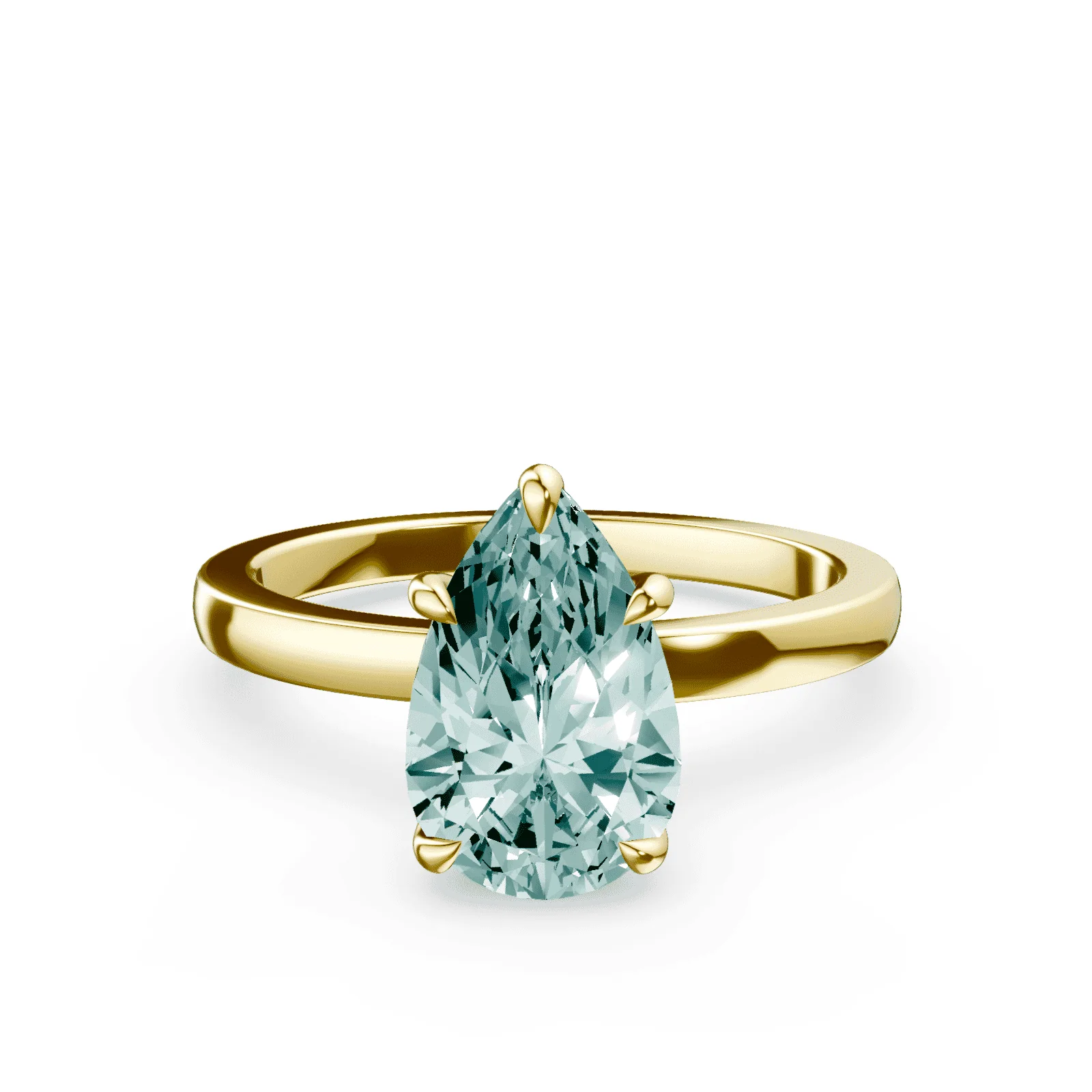 Pear Cut Green Diamond Ring