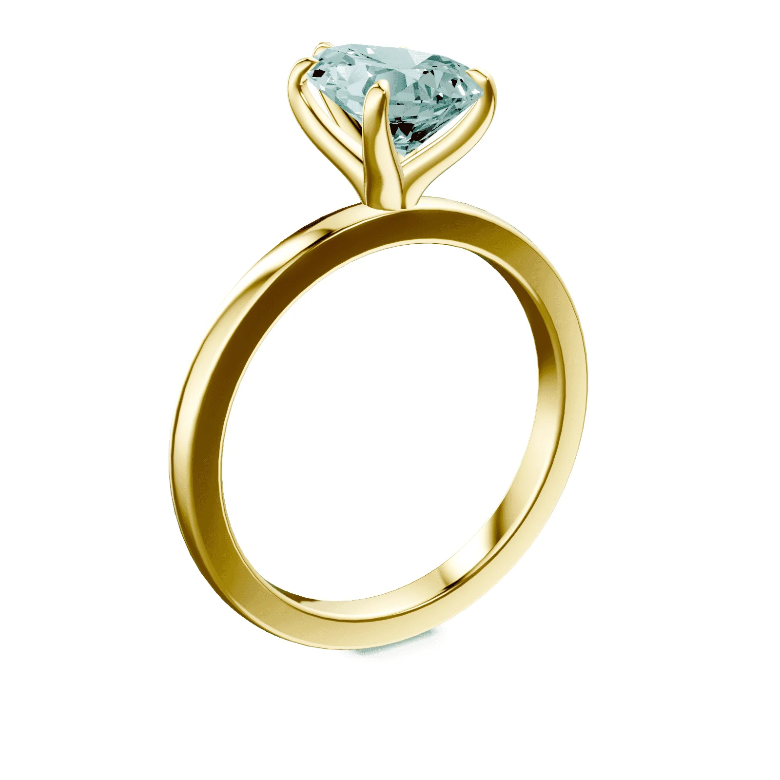 Pear Cut Green Diamond Ring - Image 2