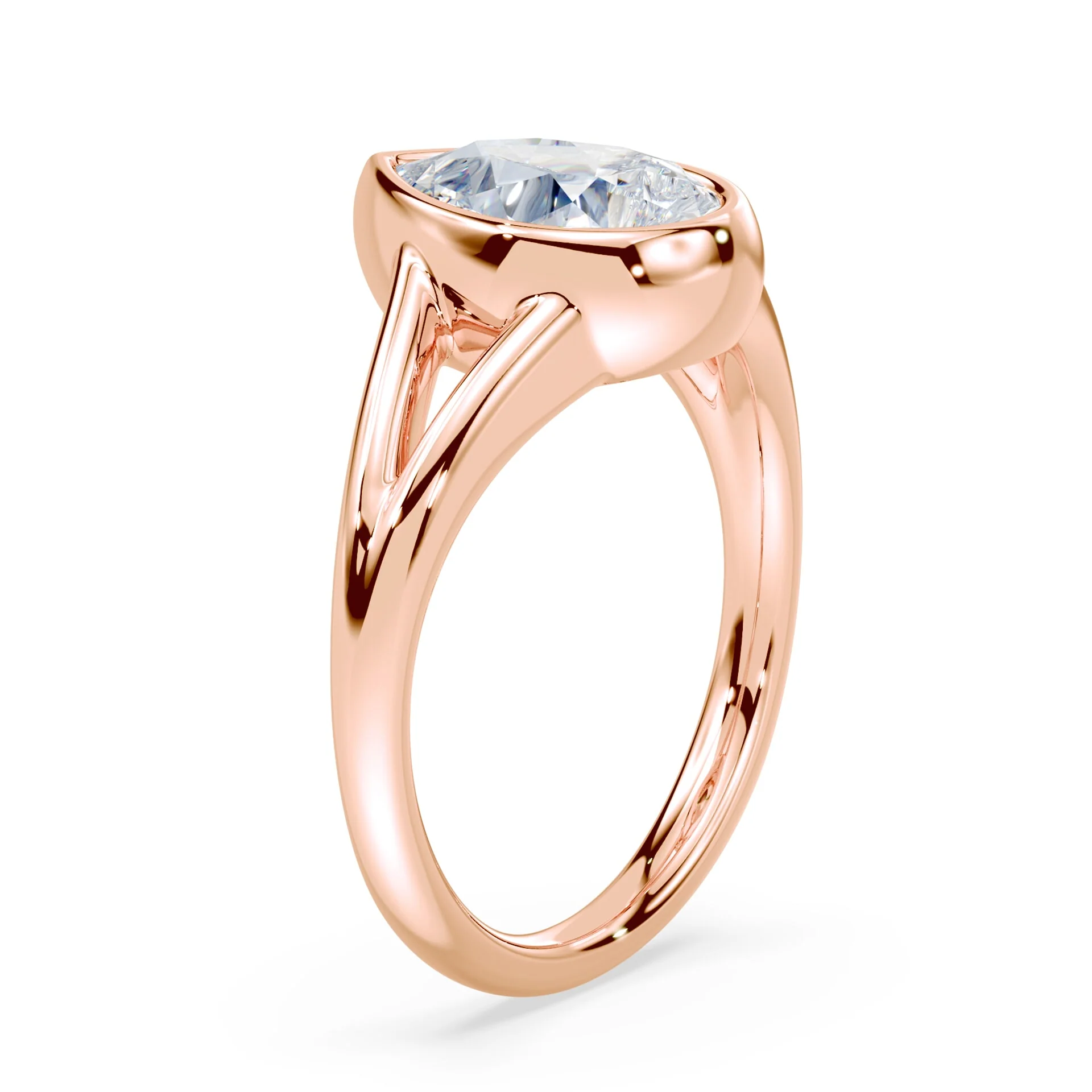 Green Pear Split Shank Ring - Image 2