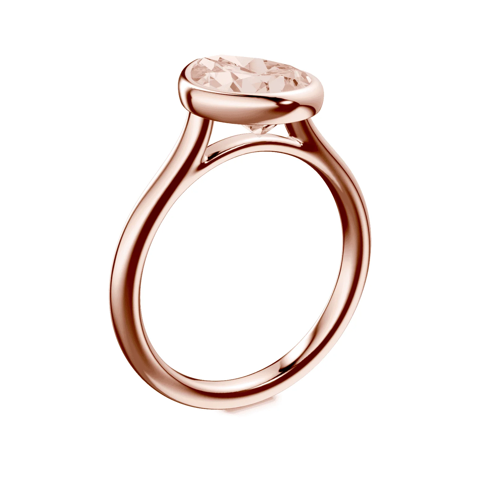Pear Cut Cathedral Bezel Pink Diamond Ring - Image 2