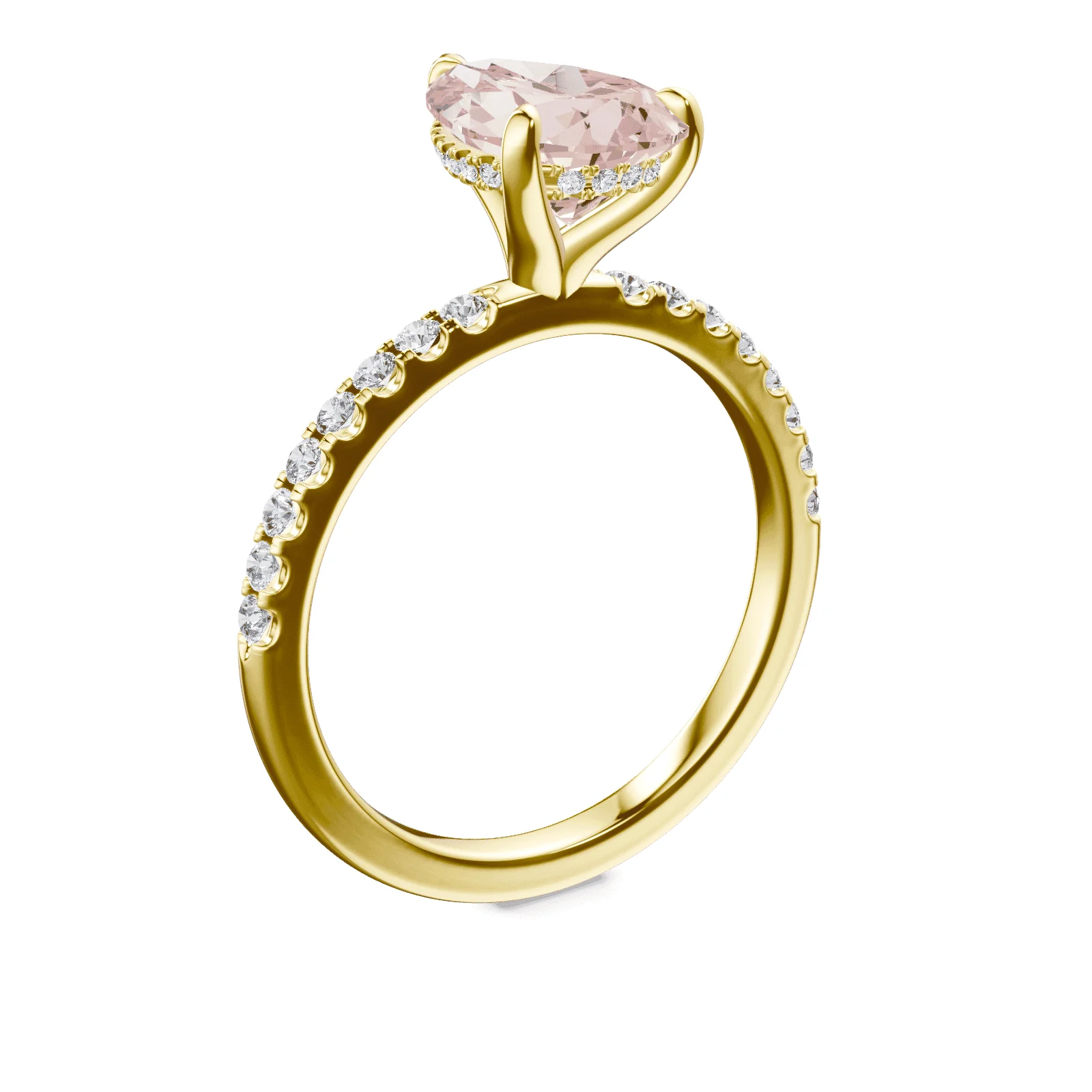 Pear Cut Pink Diamond Pave Ring - Image 2