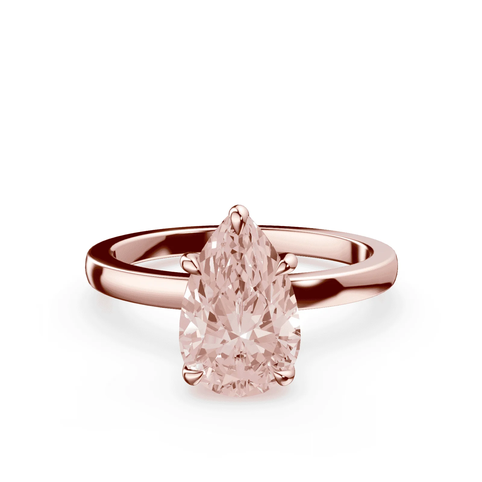 Pear Cut Pink Diamond Ring