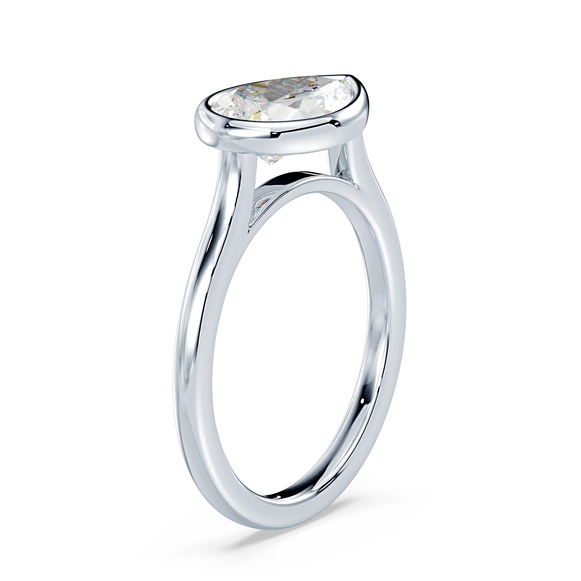 Pear Cut East-West Cathedral Bezel - Image 2