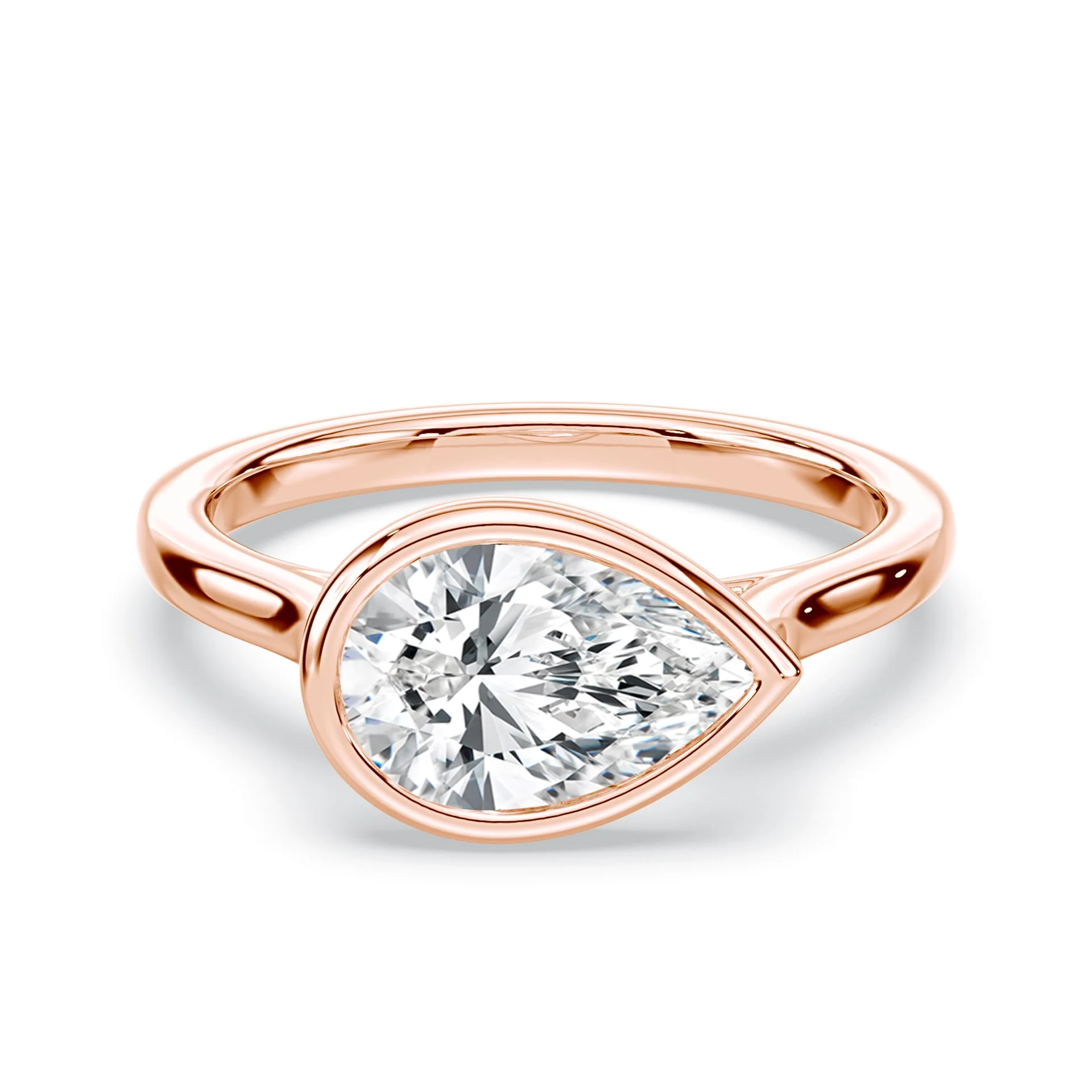 Pear Cut East-West Cathedral Bezel