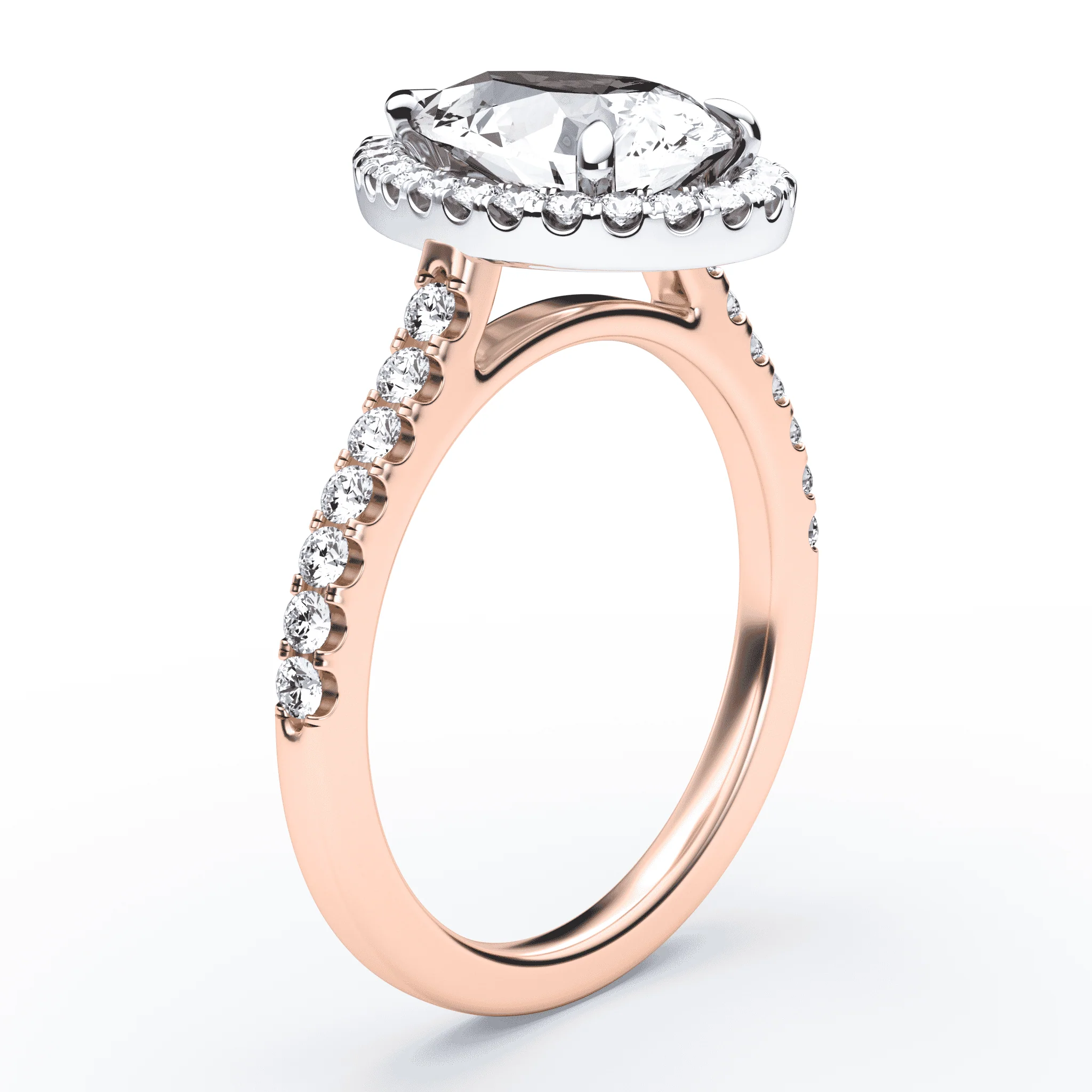 Pear Halo Pave Ring - Image 2