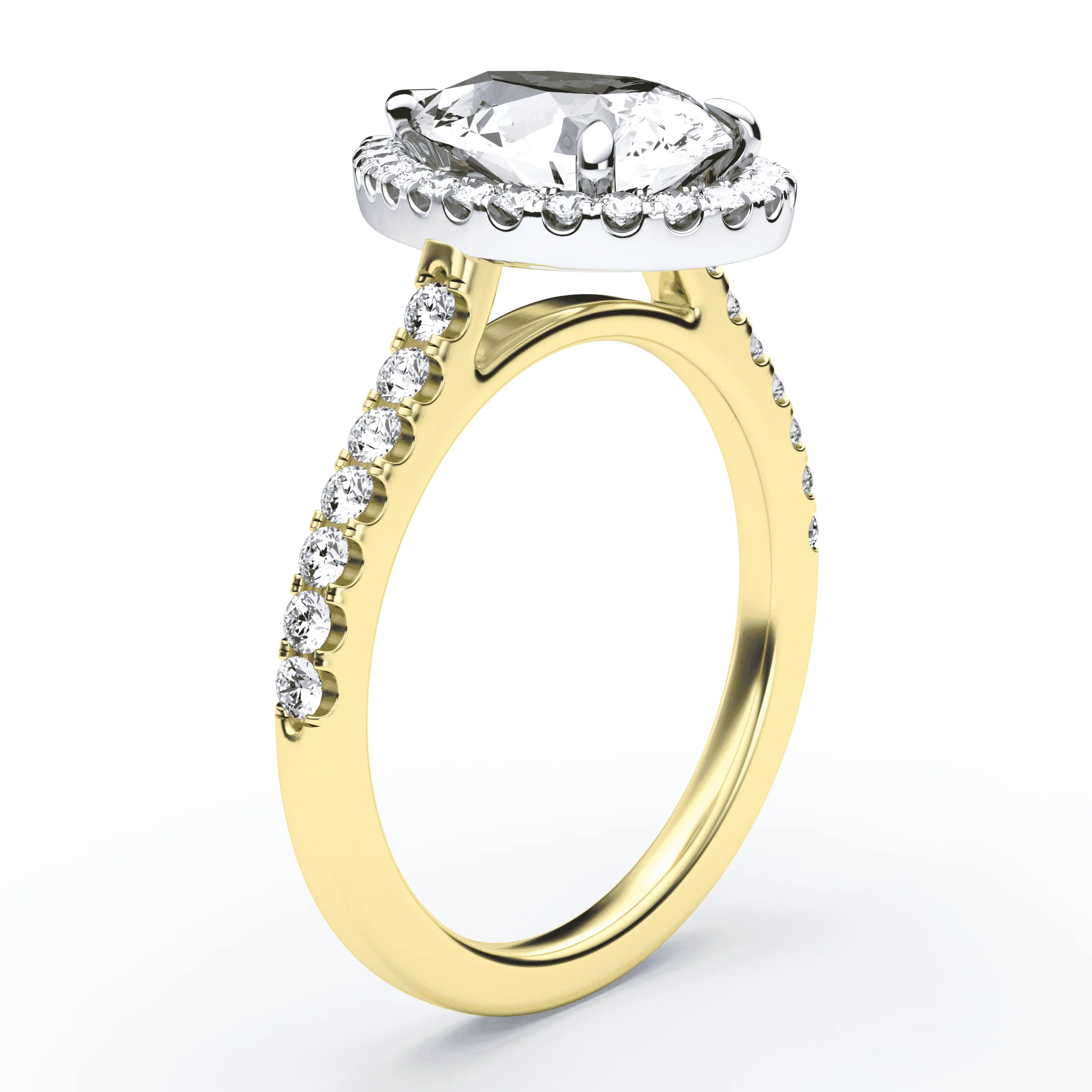 Pear Halo Pave Ring - Image 2