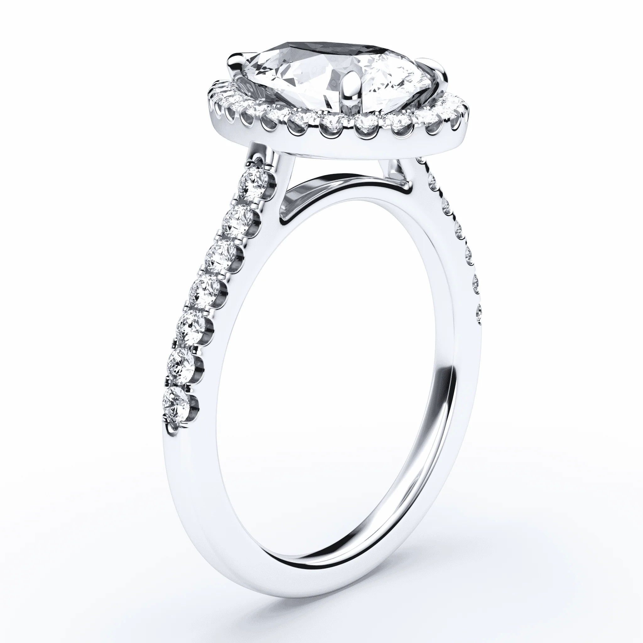 Pear Halo Pave Ring - Image 2