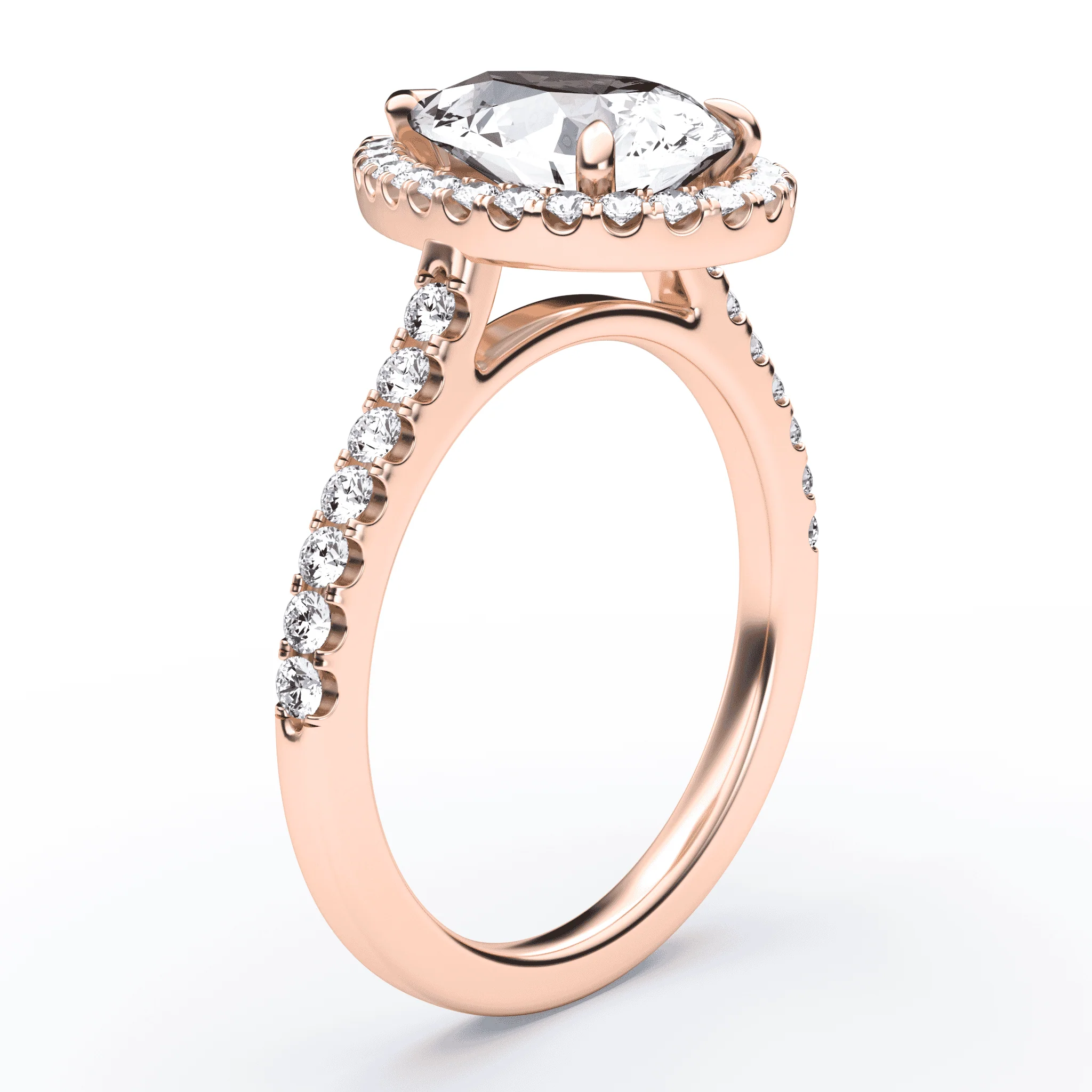 Pear Halo Pave Ring - Image 2