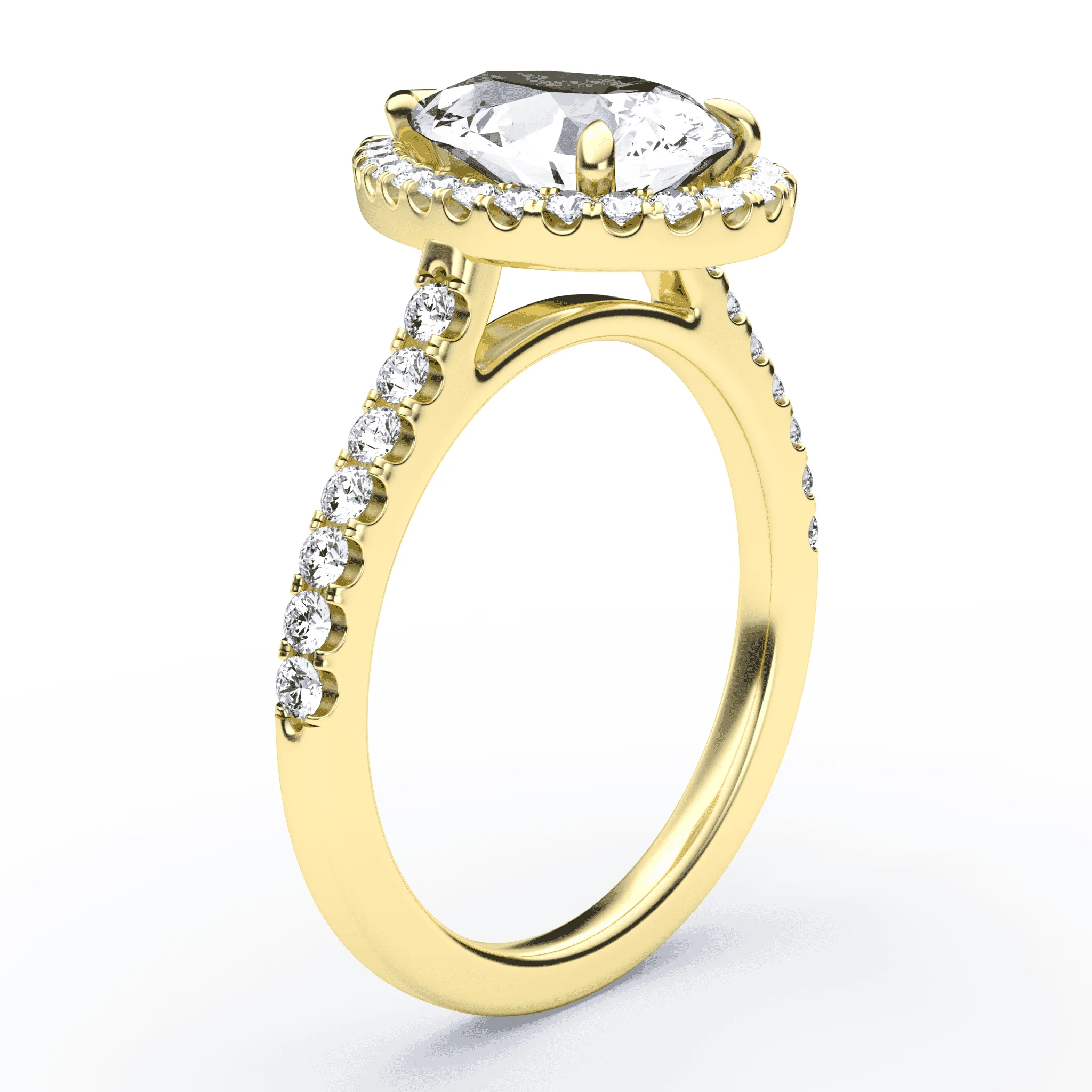 Pear Halo Pave Ring - Image 2