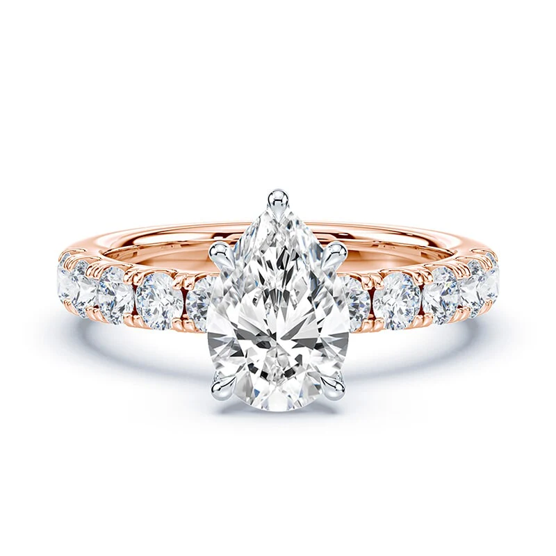 Pear Hidden Halo Wide Pave
