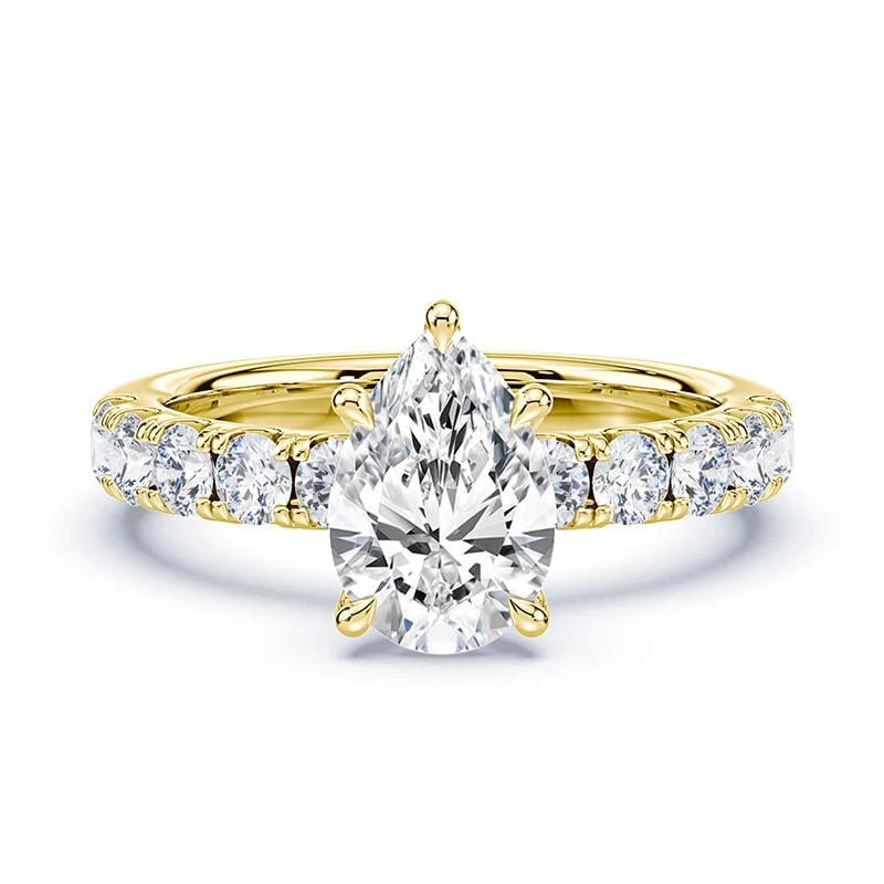 Pear Hidden Halo Wide Pave