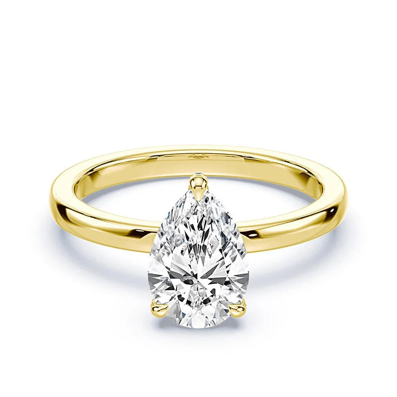 Pear Hidden Halo Ring