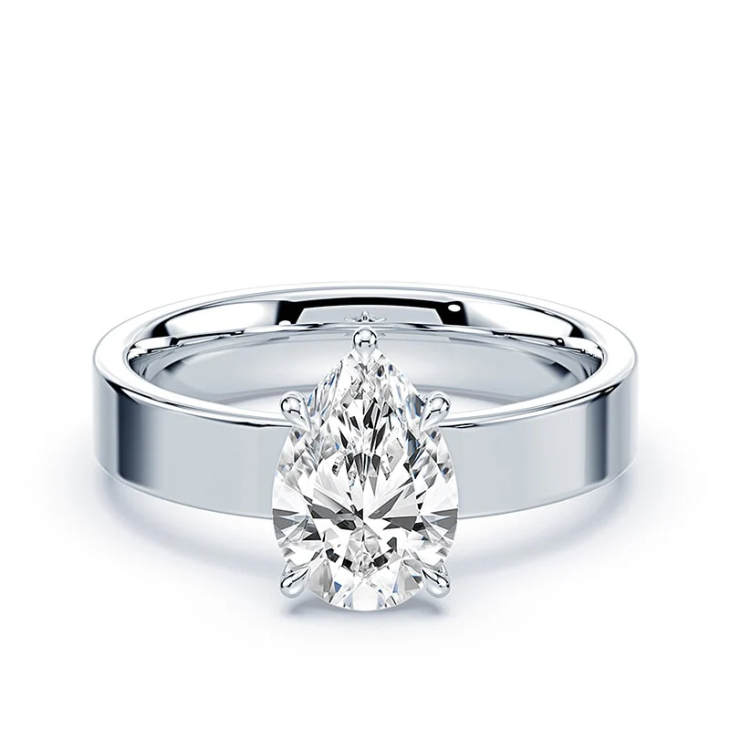 Pear Low Profile Wide Solitaire
