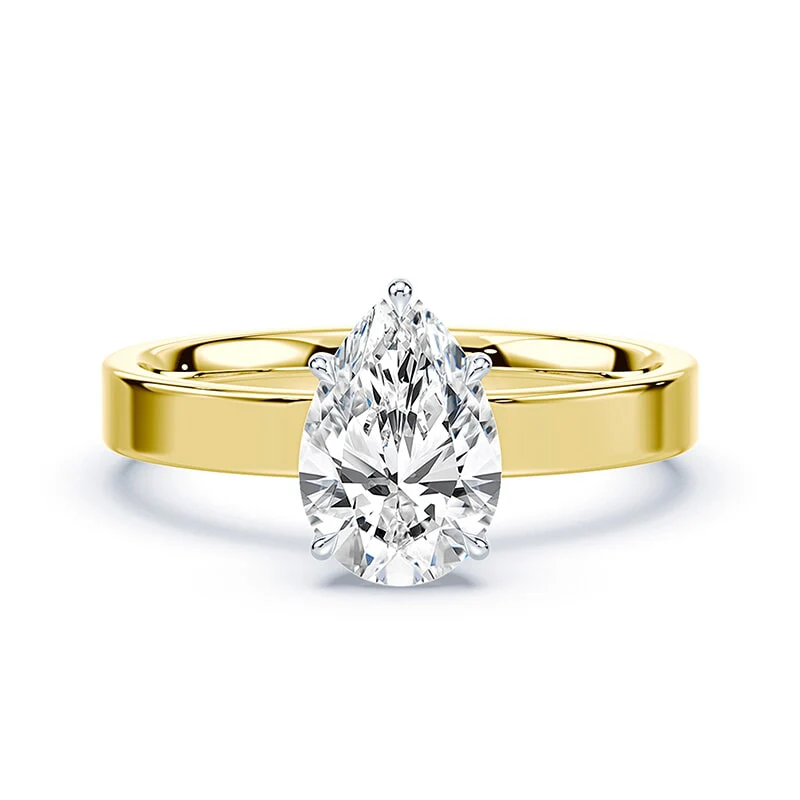 Pear Hidden Halo Wide Solitaire