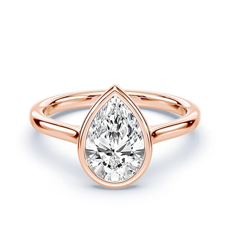 Pear Cathedral Bezel Ring