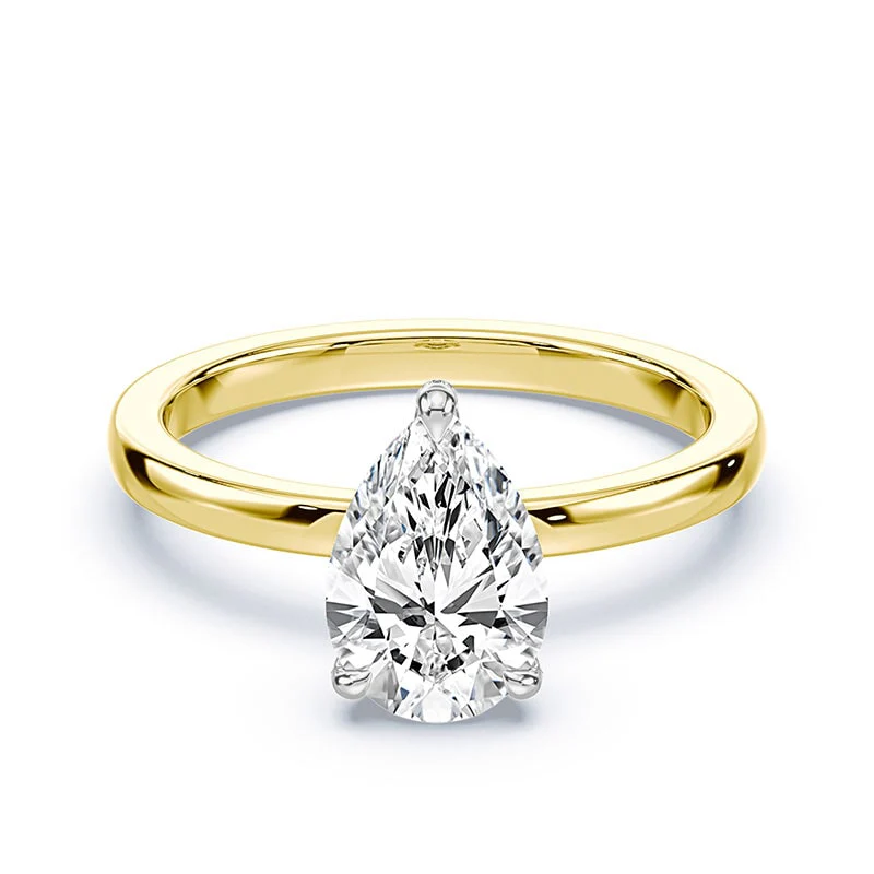 Pear Pave Prongs Solitaire