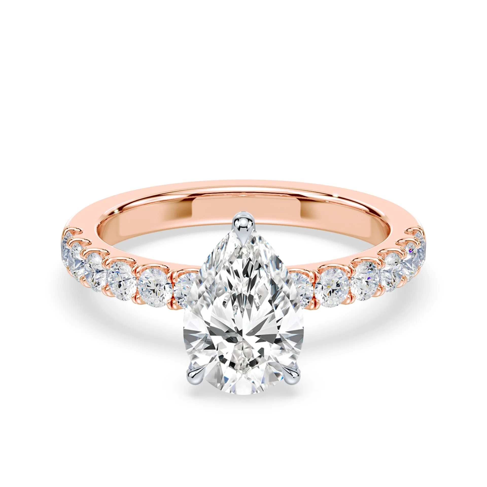 Pear Allover Pave Medium Band Ring