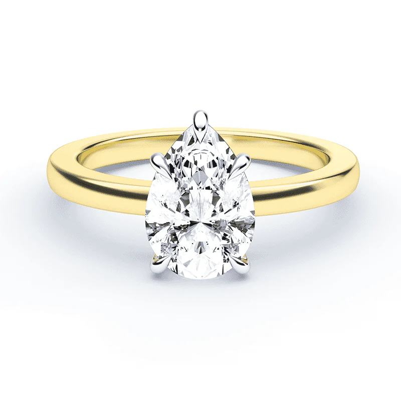 Pear Cut Hidden Halo Ring