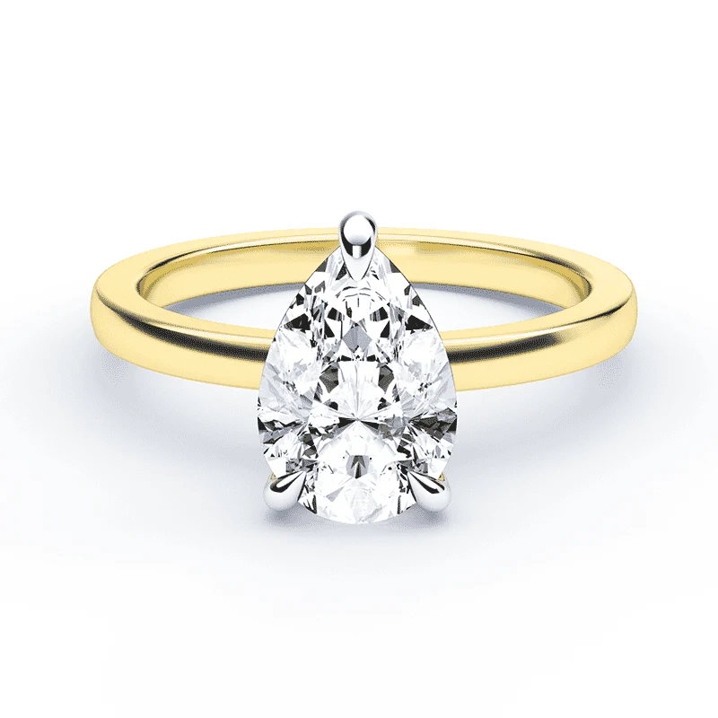 Pear Cut Hidden Halo Ring - Image 2