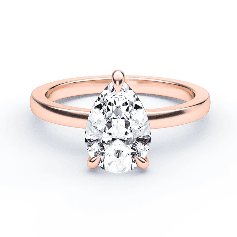 Pear Cut Hidden Halo Ring