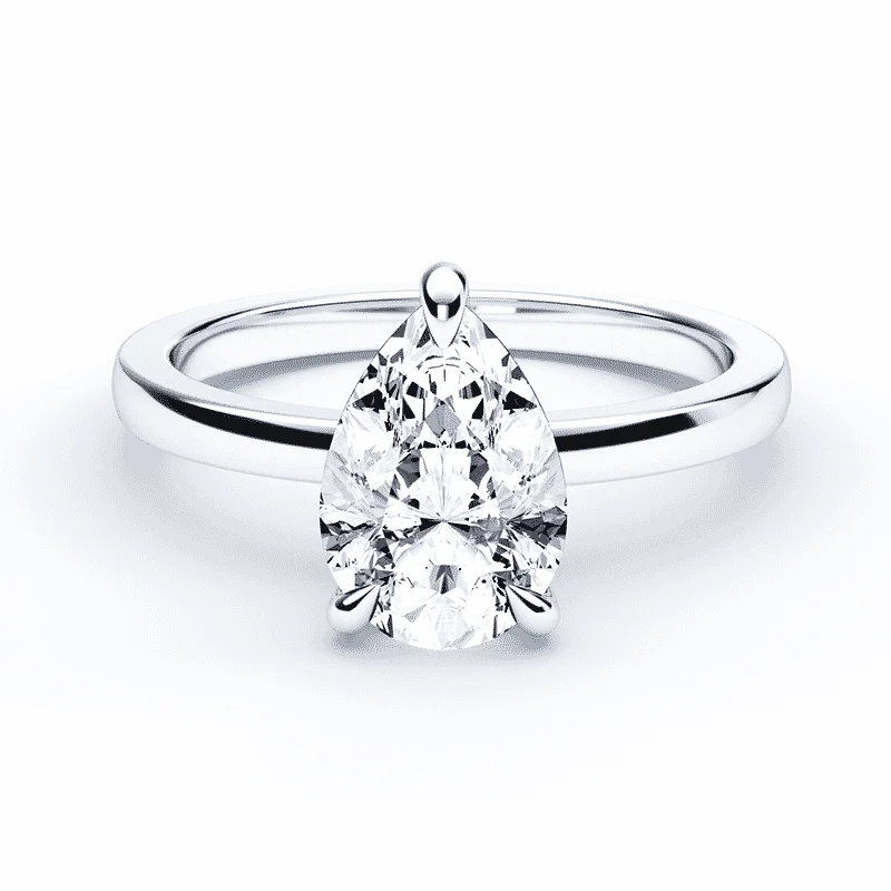 Pear Cut Hidden Halo Ring - Image 2