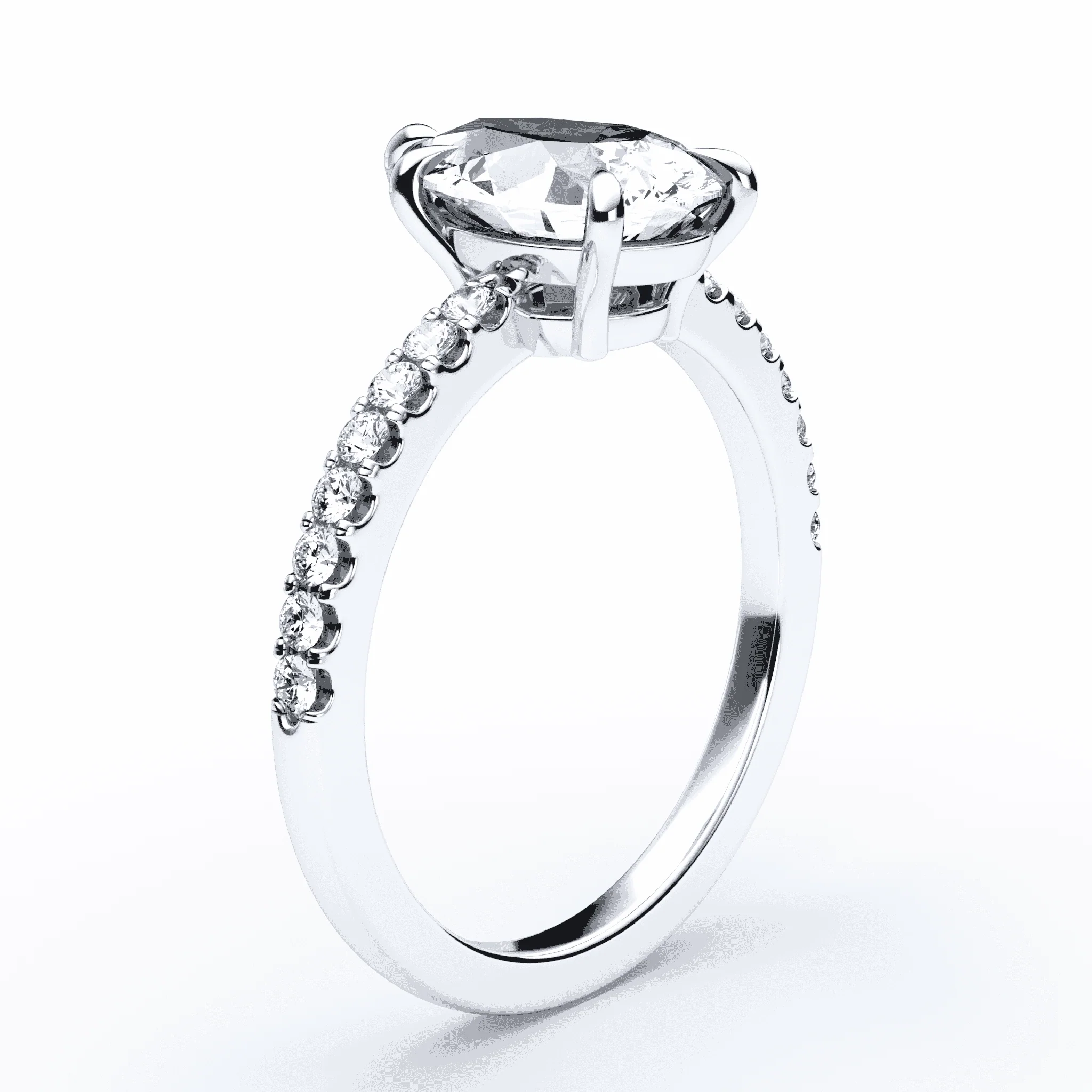 Pear Cut Low Profile Pave Ring - Image 2