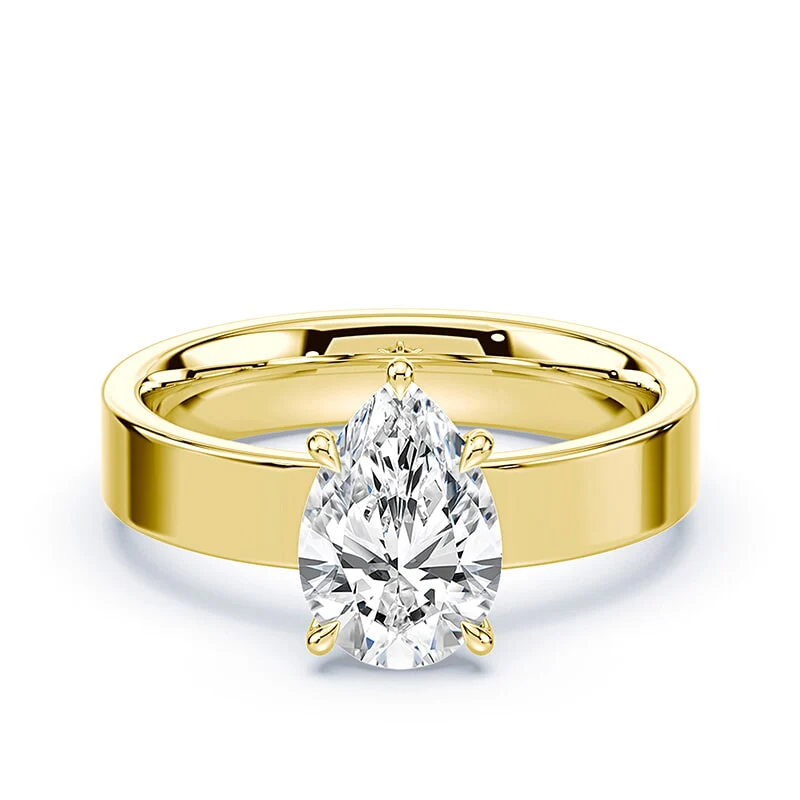 Pear Cut Low Profile Wide Solitaire