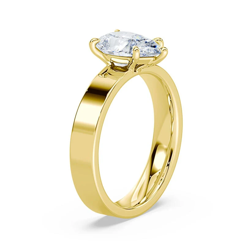 Pear Cut Low Profile Wide Solitaire - Image 2