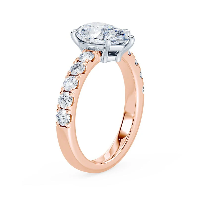 Pear Low Profile Wide Pave Ring - Image 2