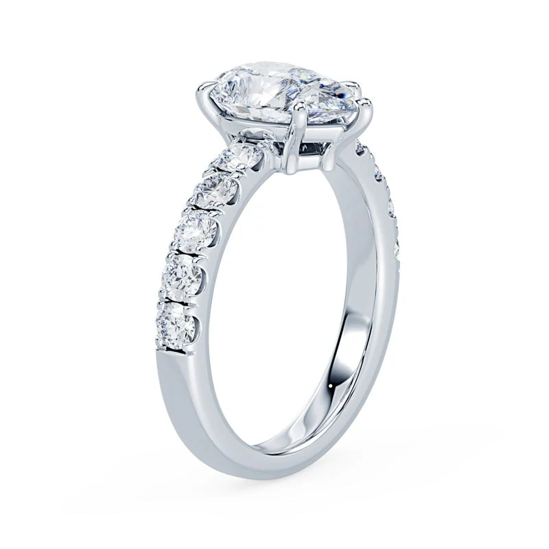Pear Low Profile Wide Pave Ring - Image 2