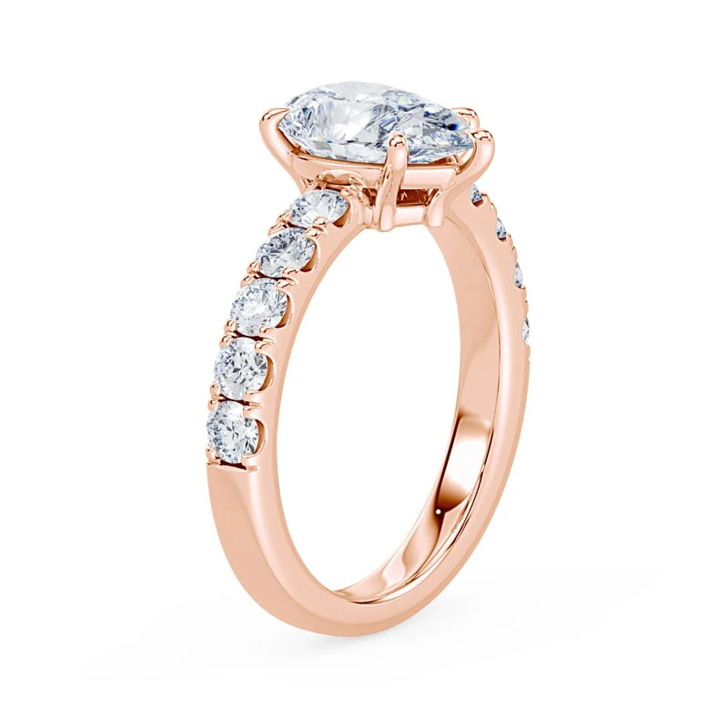 Pear Low Profile Wide Pave Ring - Image 2