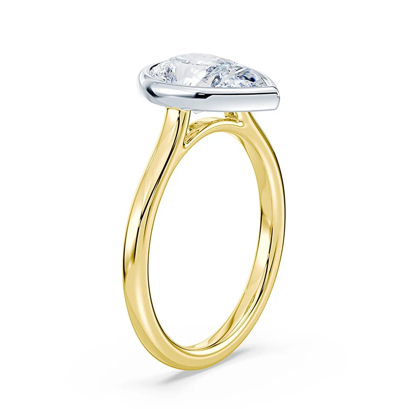 Pear Cut Cathedral Bezel Ring - Image 2