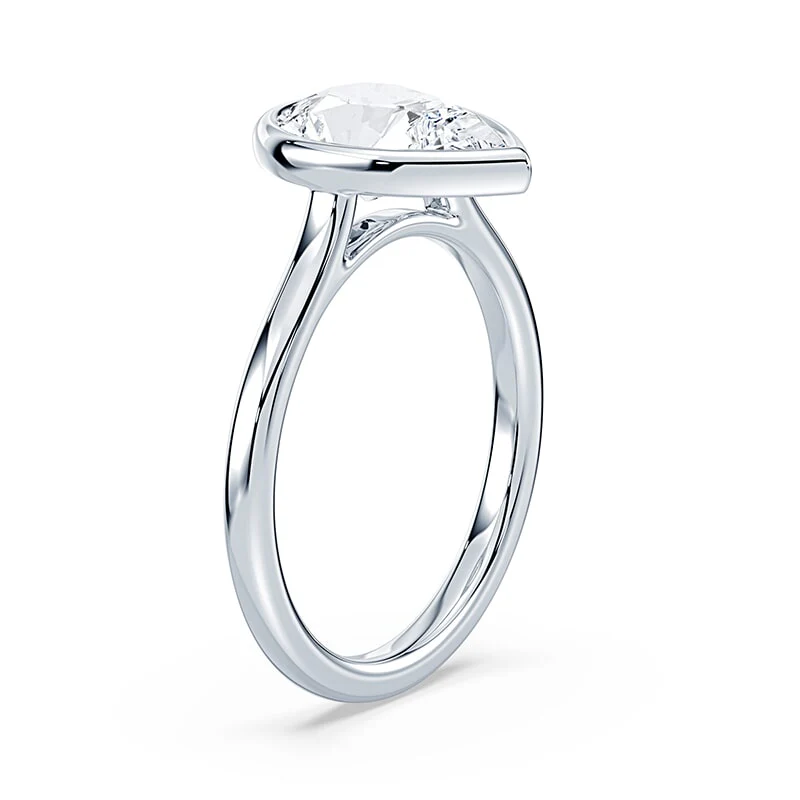 Pear Cut Cathedral Bezel Ring - Image 2