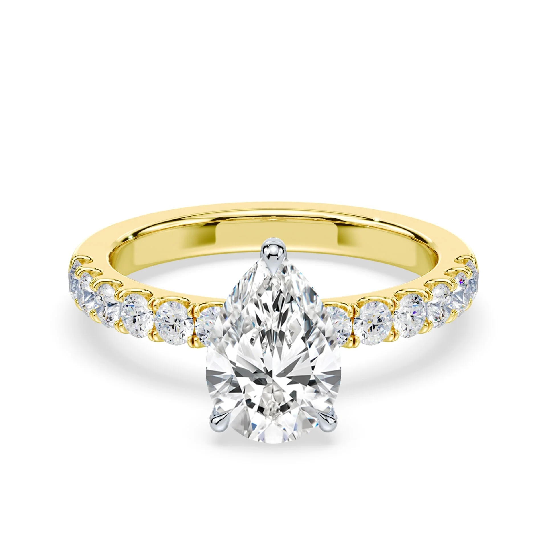 Pear Allover Diamond Medium Band Ring