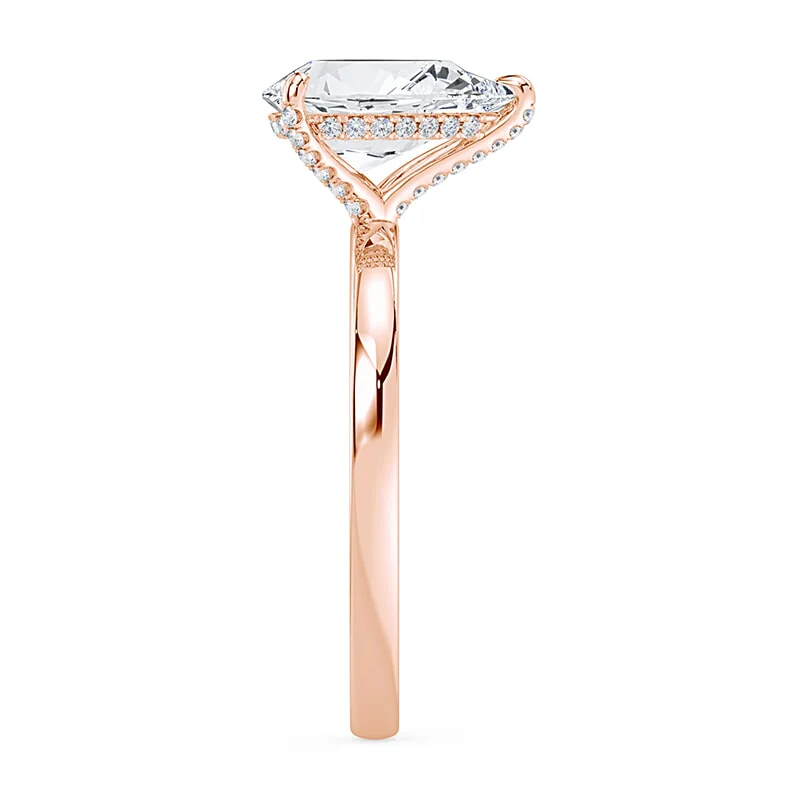 Pear Cut Pave Prongs Solitaire - Image 4