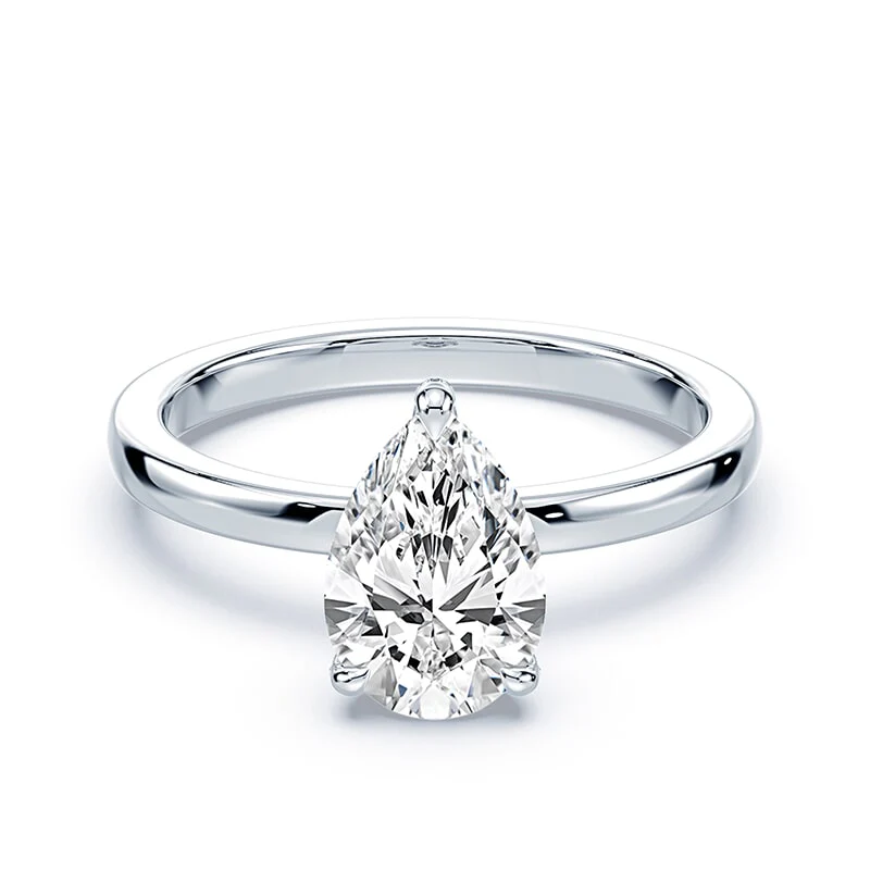 Pear Cut Pave Prongs Solitaire