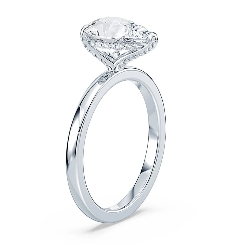 Pear Cut Pave Prongs Solitaire - Image 2