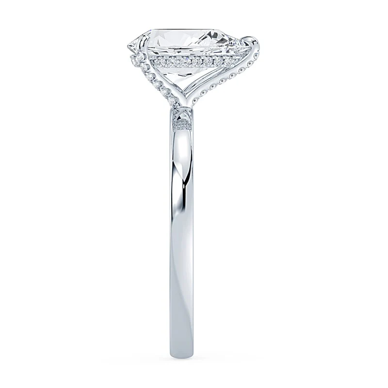 Pear Cut Pave Prongs Solitaire - Image 3