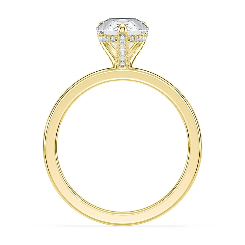 Pear Cut Pave Prongs Solitaire - Image 3