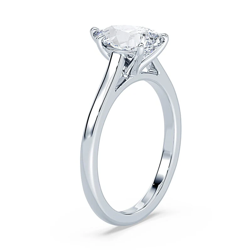 Pear Cut Sleek Cathedral Ring - Image 2