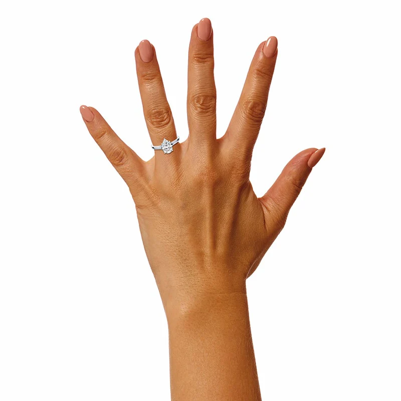 Pear Cut Sleek Cathedral Ring - Image 5