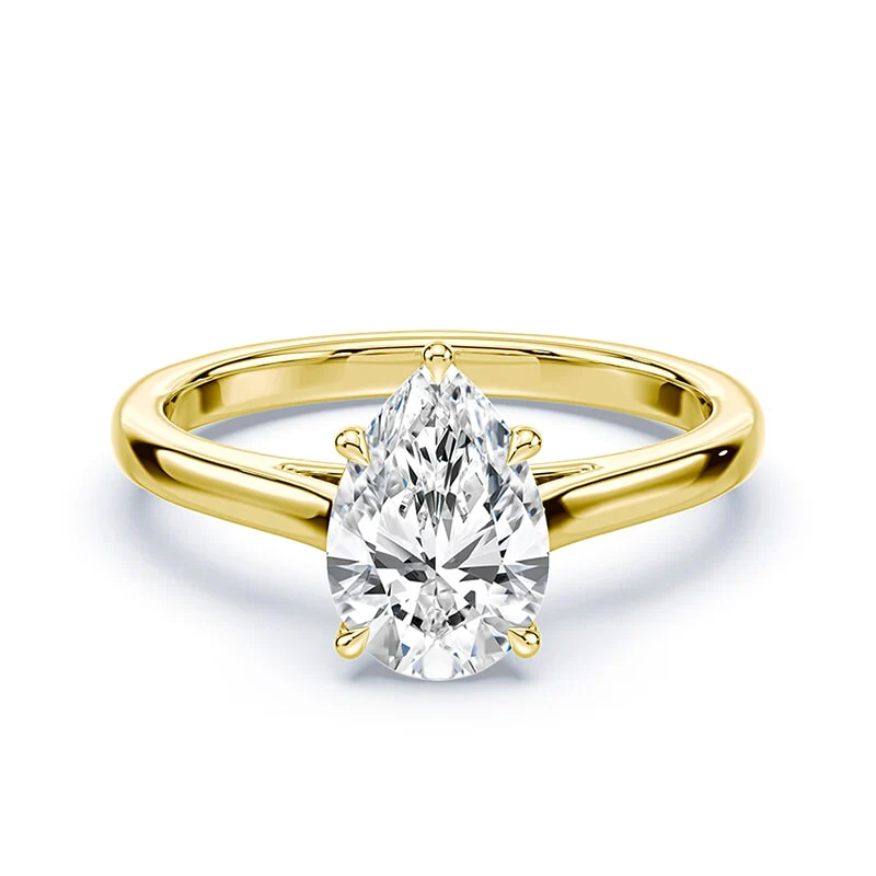 Pear Cut Sleek Cathedral Ring