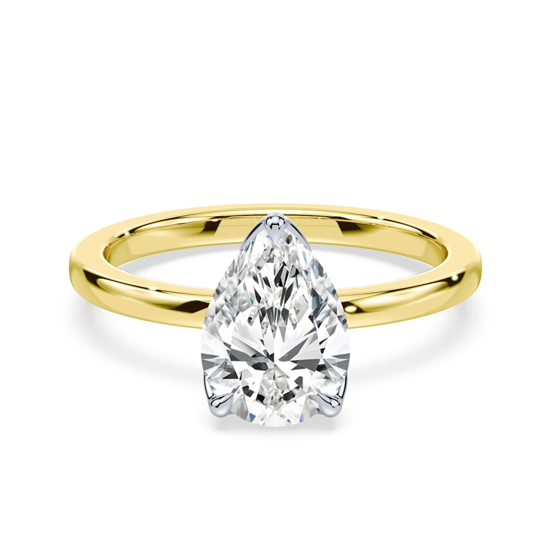 Pear Cut Tulip Engagement Ring