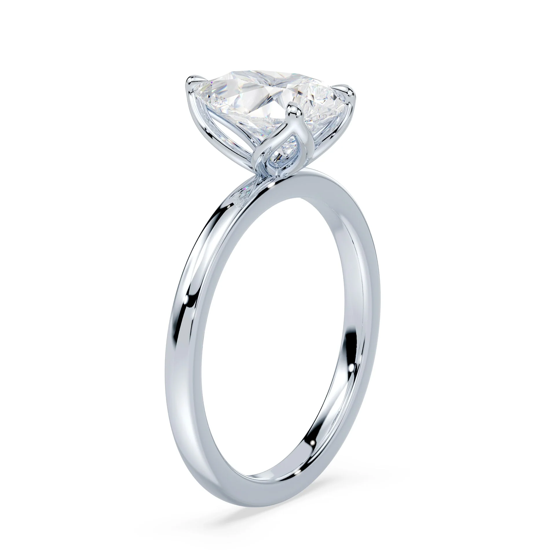 Pear Cut Tulip Engagement Ring - Image 2