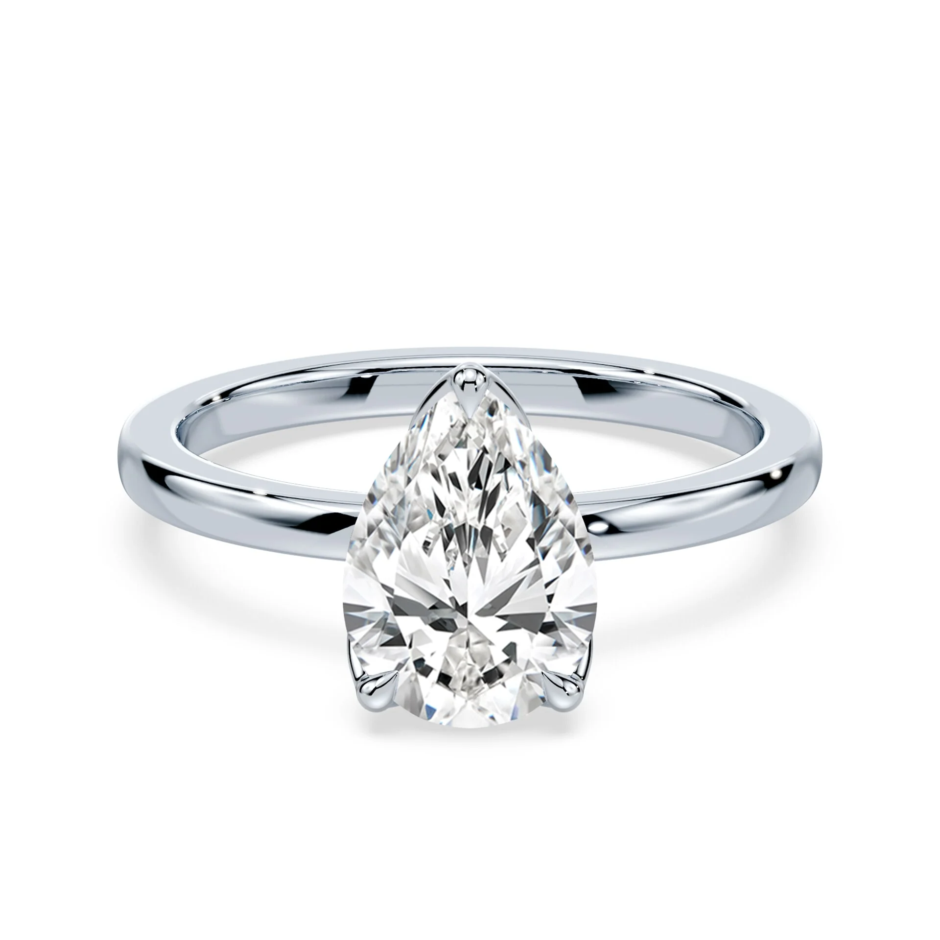 Pear Cut Tulip Engagement Ring
