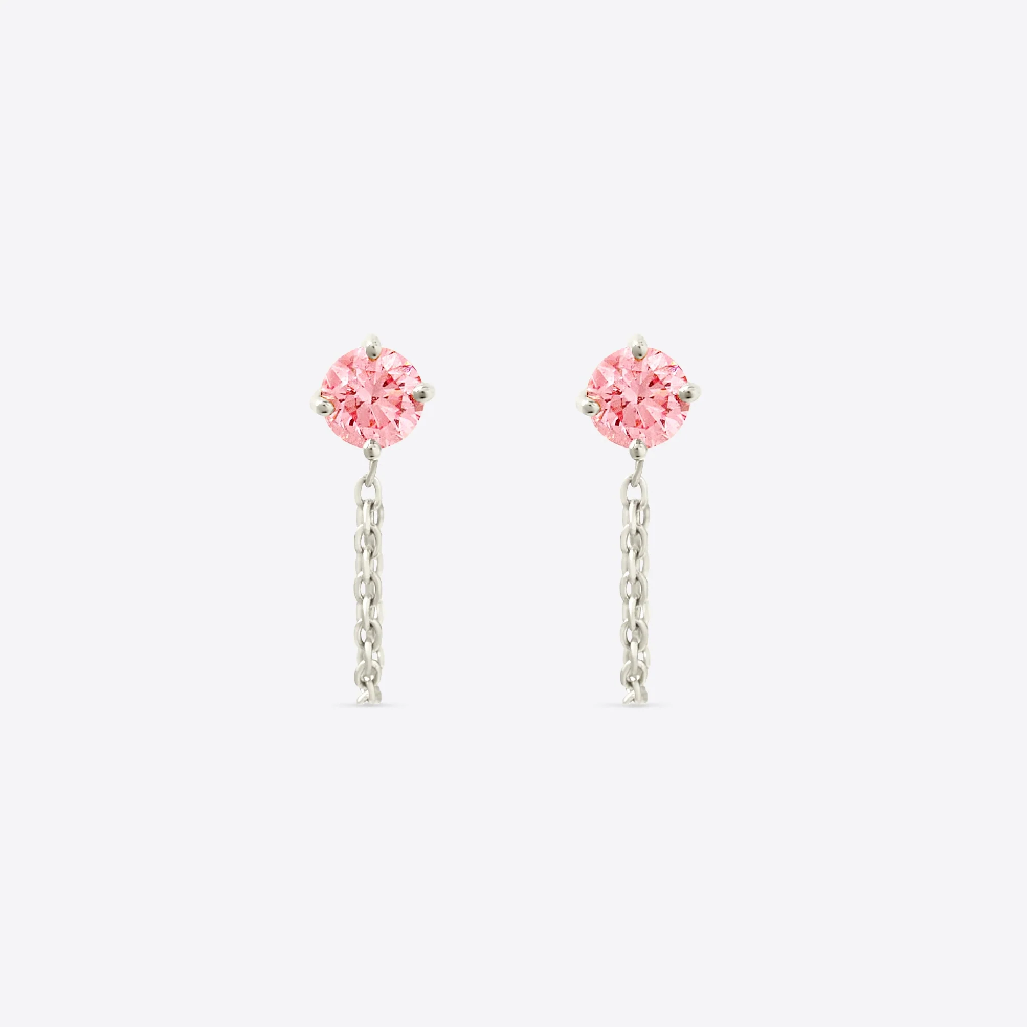 Pink Diamond Chain Studs